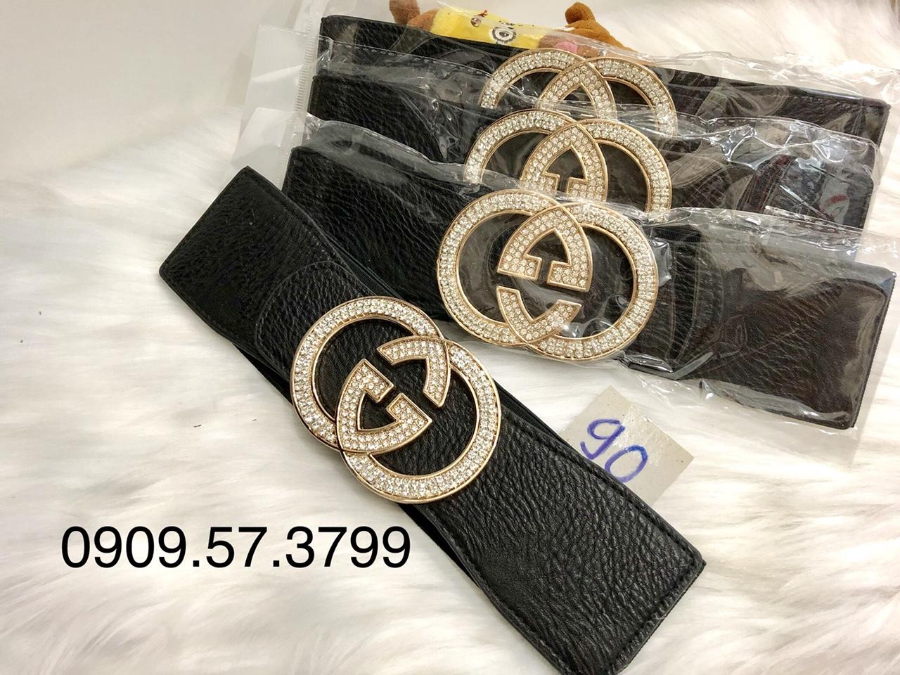 [HCM]Thắt lưng bản 6cm. Mặt logo đính đá. MS090