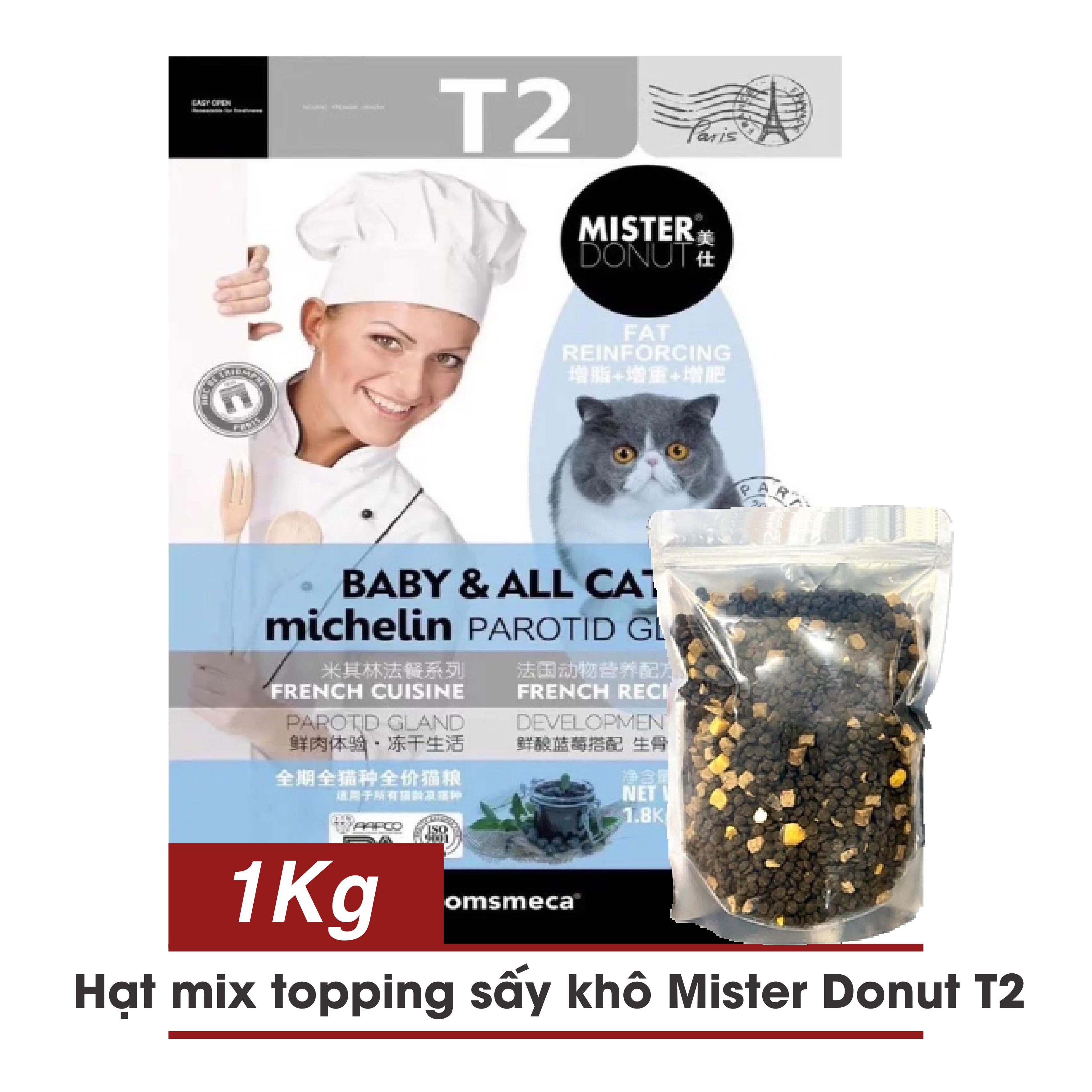 Hạt Mister Donut Mix Topping Thịt Sấy Thức ăn hạt cho mèo