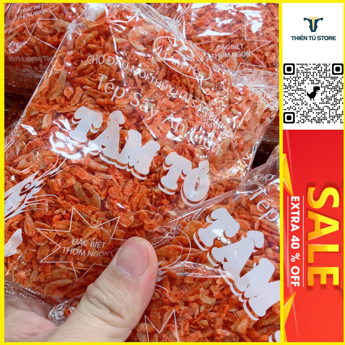 Tép sấy Tây Ninh Tâm Tô 1 Bịch 500gr ,tép được vào bịch vệ sinh an toàn , không chất bảo quản ,giá rẻ tiện dụng sử dụng liền Thiên Tú Store