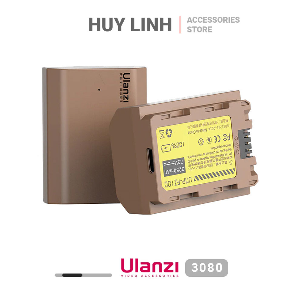 Pin Sony Ulanzi NP-FZ100 Type Lithium-Ion Battery With USB-C Charging Port (2250mAh) chính hãng