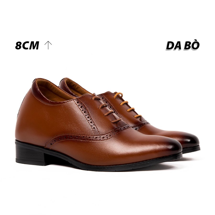 [8cm] shoes height increasing Men T&TRA S1034 Brown