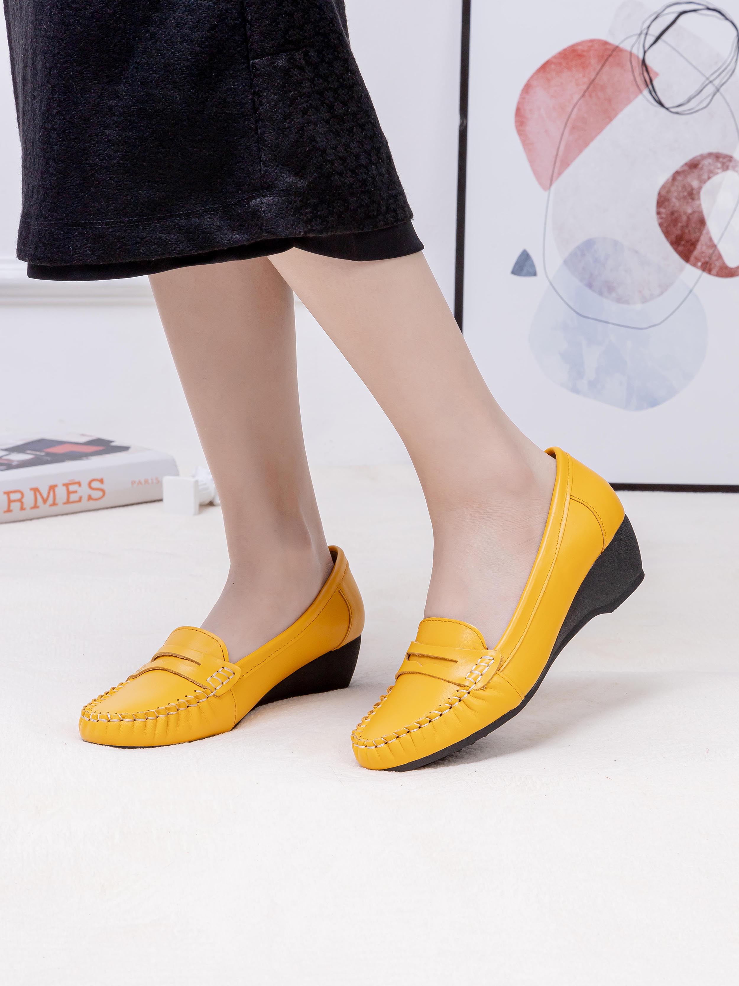 Giày Mọi Nữ Đế Xuồng 5cm Da Thật Pixie X997