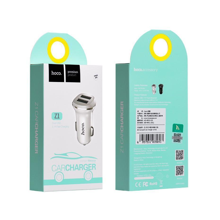 TẨU SẠC ÔTÔ HOCO Z1 2 CỔNG 2.1A