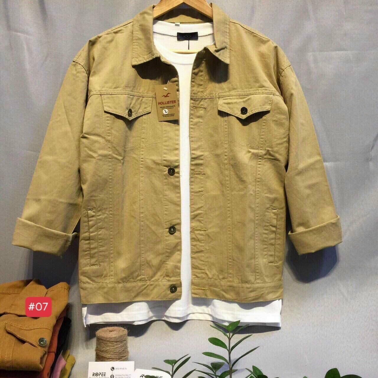 Áo Khoác Jean Nam Màu Trắng Trơn Phong Cách Hàn Quốc Áo khoác Bò Chất Liệu Denim Màu Sáng CITY JEANS (Không nút áo)