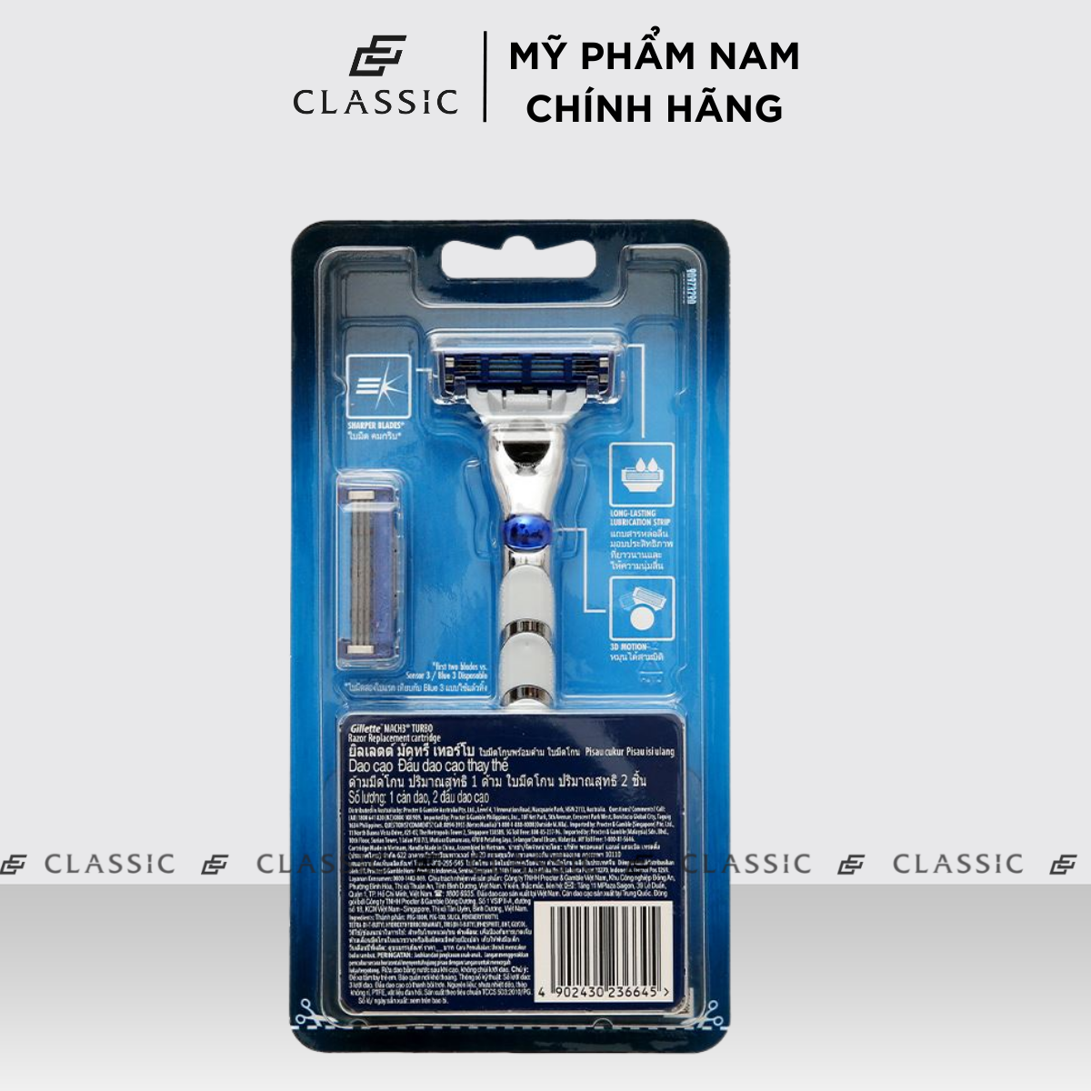 Dao cạo râu Gillette Mach3 Turbo