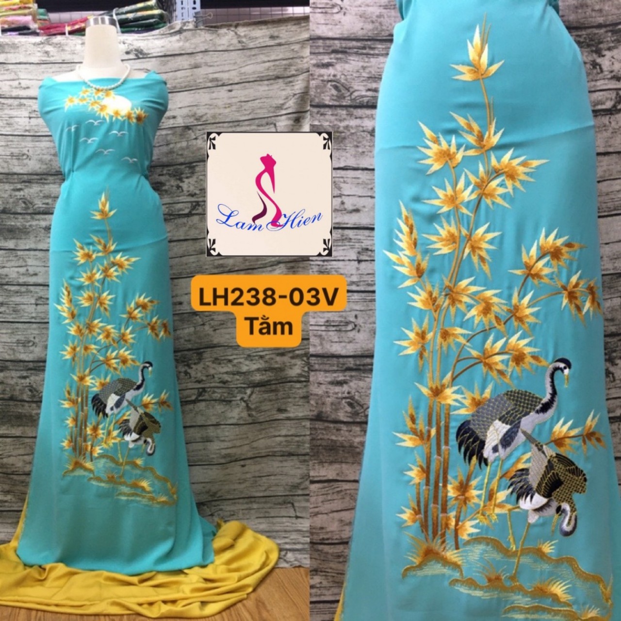 Vải áo dài thêu cao cấp modell LH238