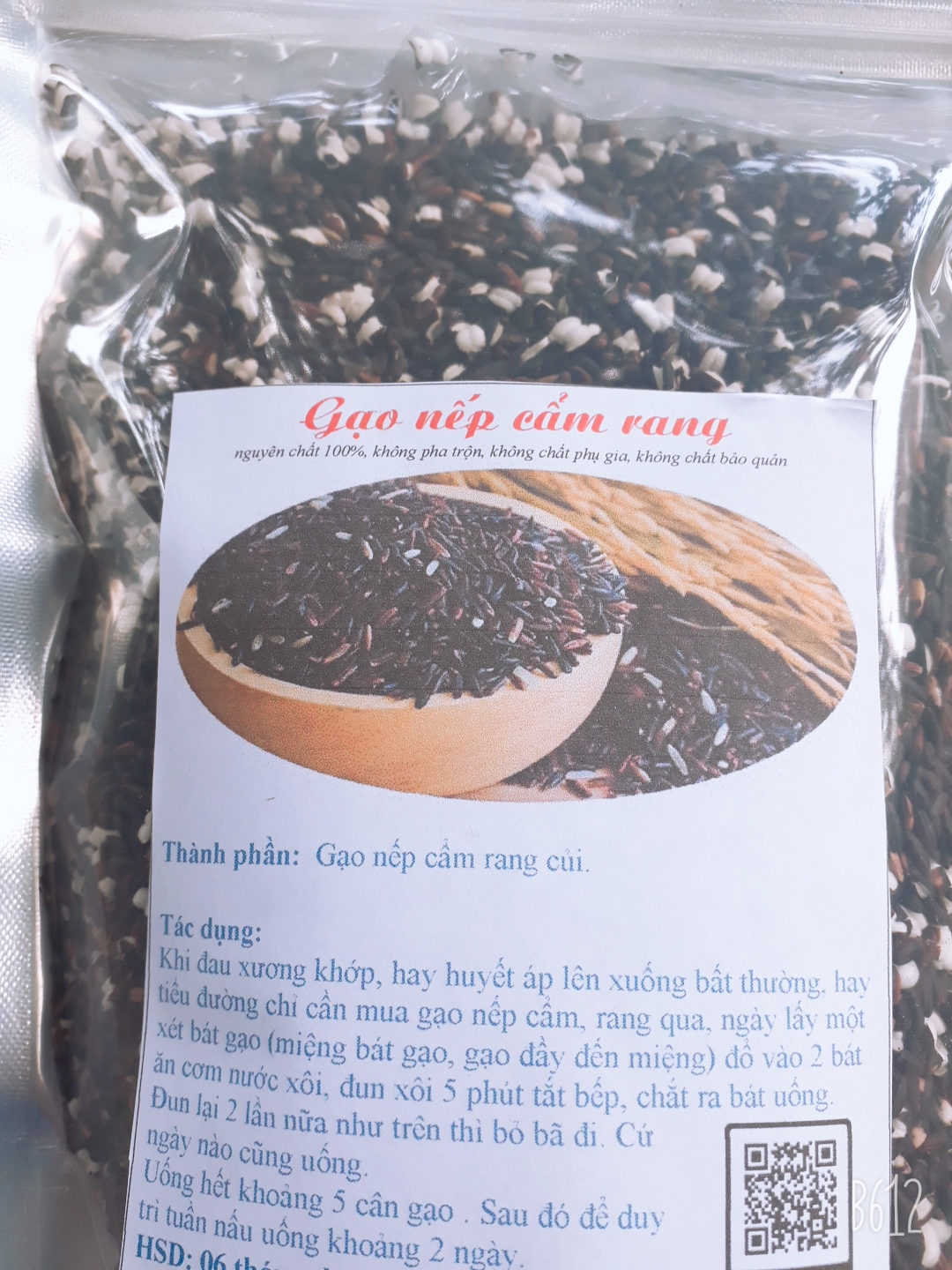 Gạo nếp cẩm rang sẵn 1kg