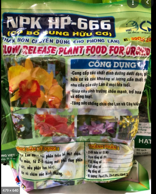 Phân Đặt Gốc Cho Lan NPK HP - 666 (dạng túi lưới đặt gốc)