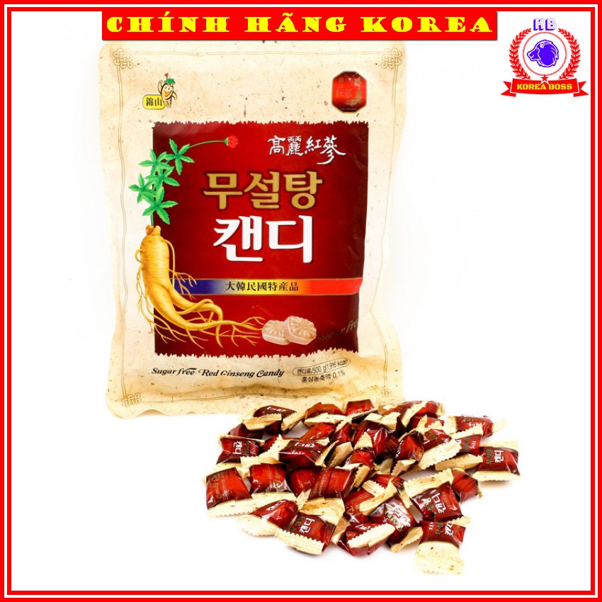 Kẹo sâm hàn quốc không đường, gói 500gr - Kẹo không đường chính hãng Korea
