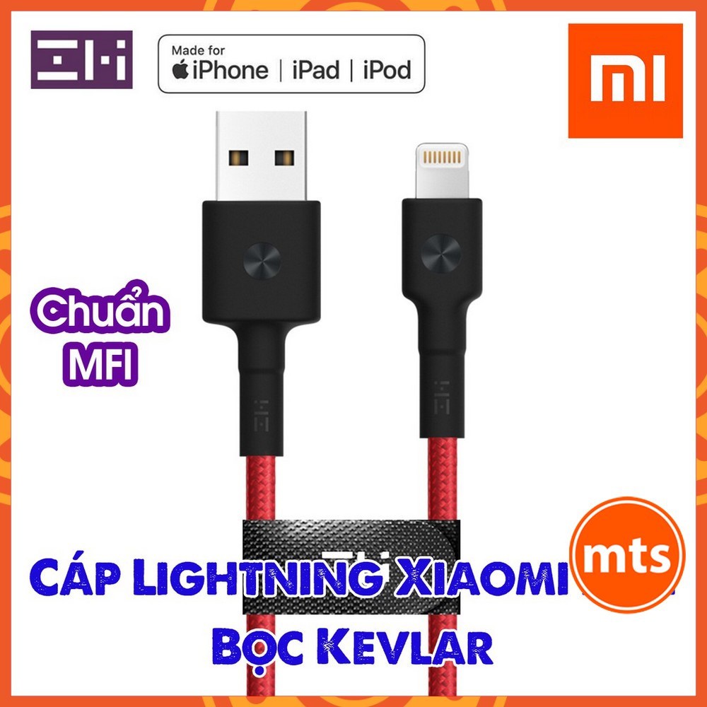 Cáp lightning xiaomi zmi al823 dài 30cm & zmi al803 dài 1m chuẩn mfi dây bọc sợi kevlar siêu bền