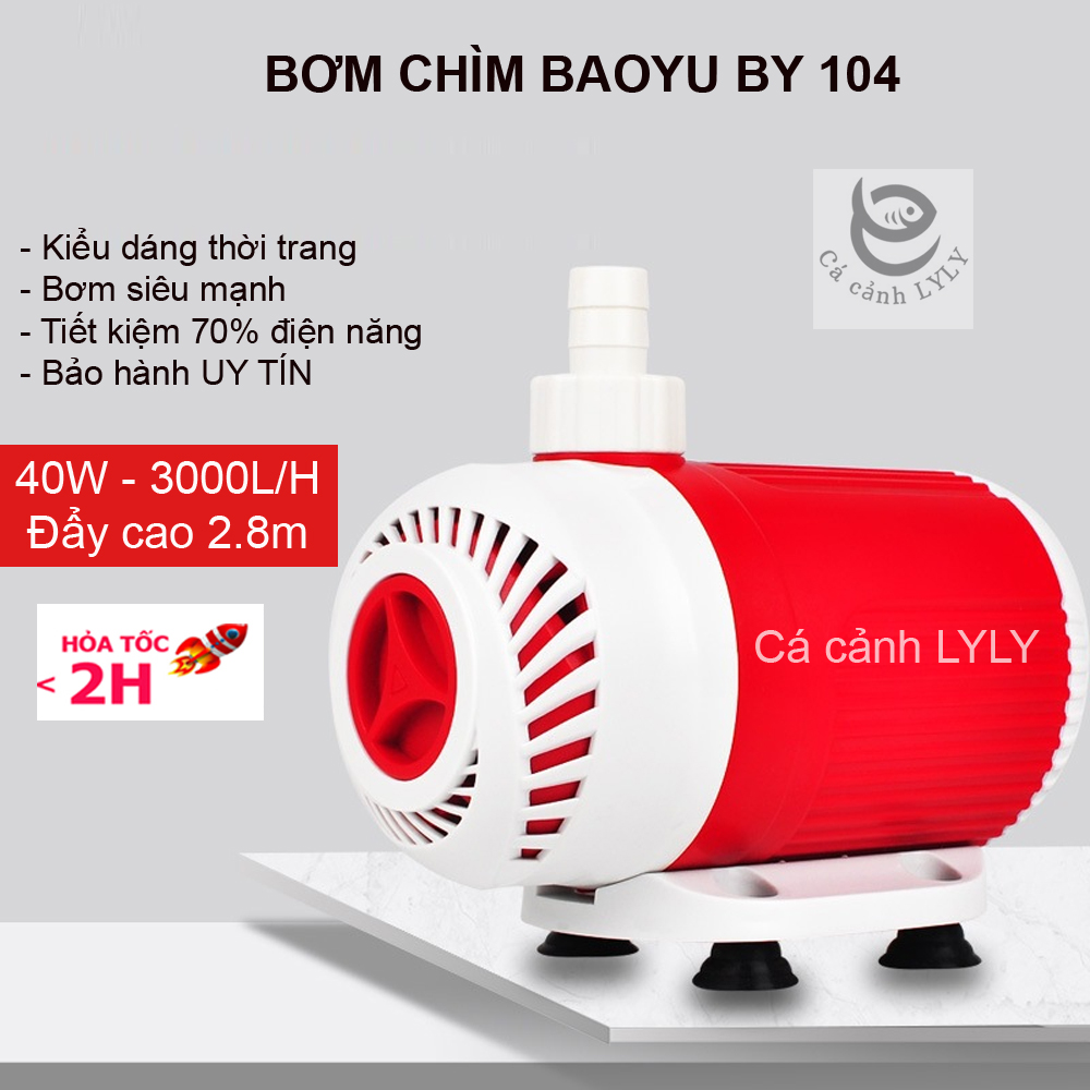 Aquarium pump Baoyu BY104 40W 3000l/H form premium submersible, super durable, save electricity, use pump water filter fish tank, aquarium, miniatures, penjing. Warranty reputation
