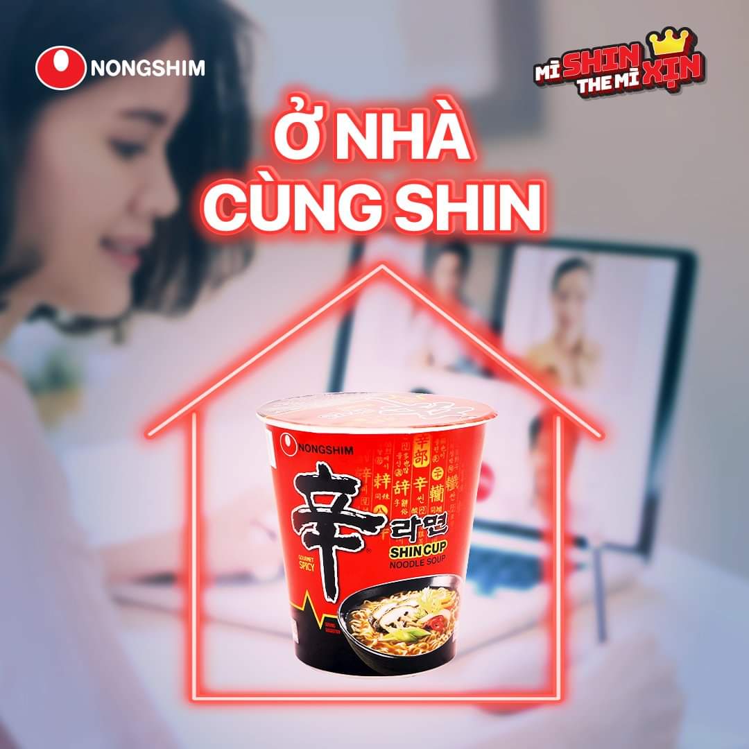 Combo 2 ly - Mì ly Shin Ramyun 68g (Nongshim Hàn Quốc)