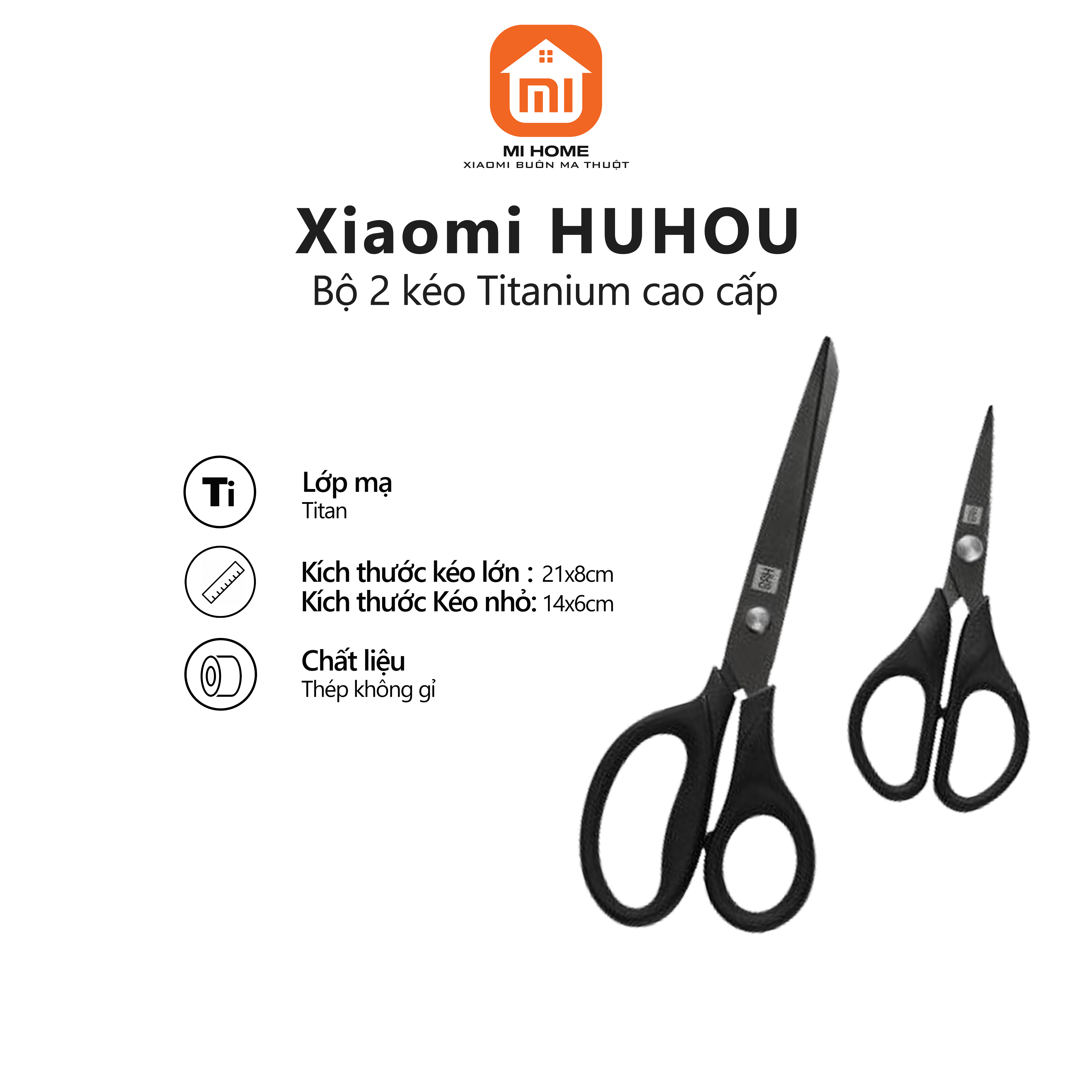 Bộ 2 Kéo Titanium cao cấp Huohou