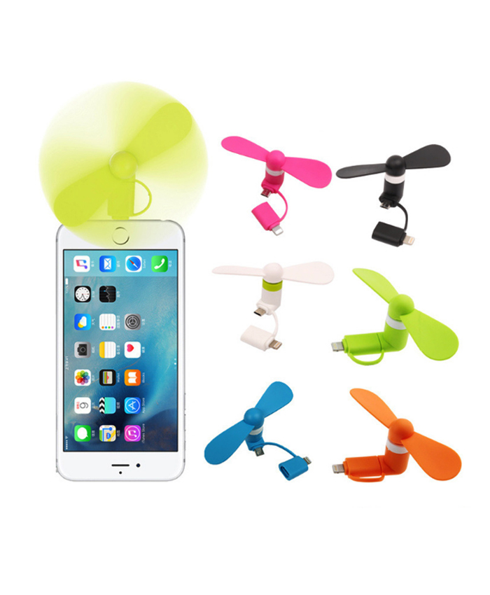 Quạt mini 2in 1 IOS android quạt điện thoại mát mini siêu dễ thương