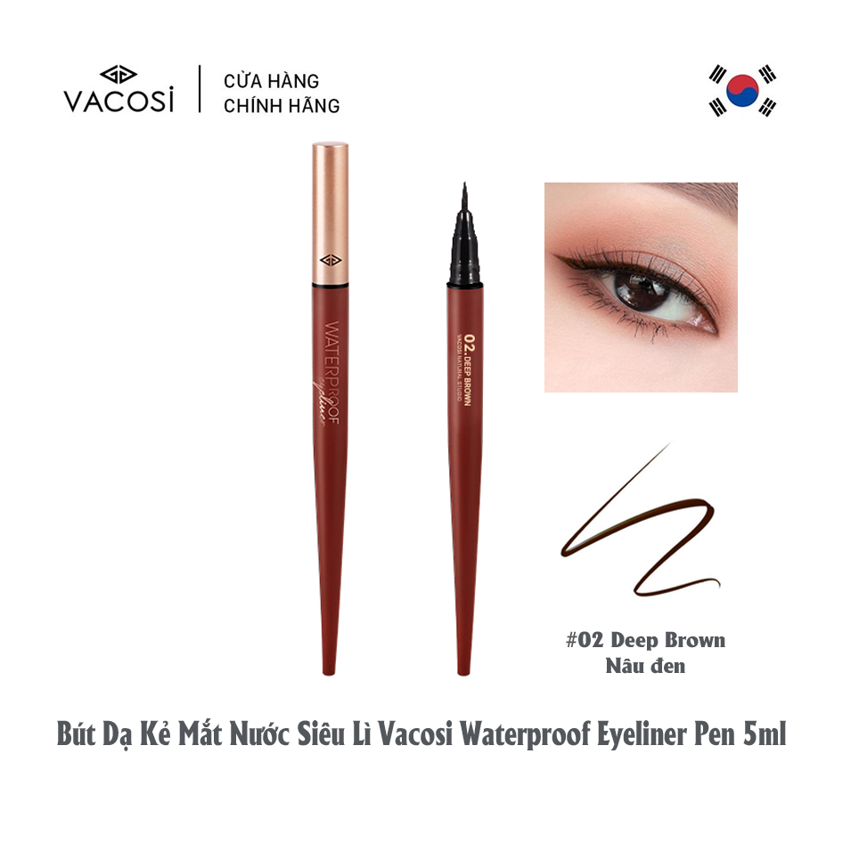 Bút Dạ Kẻ Mắt Nước Vacosi Waterproof Eyeliner Pen 5ml