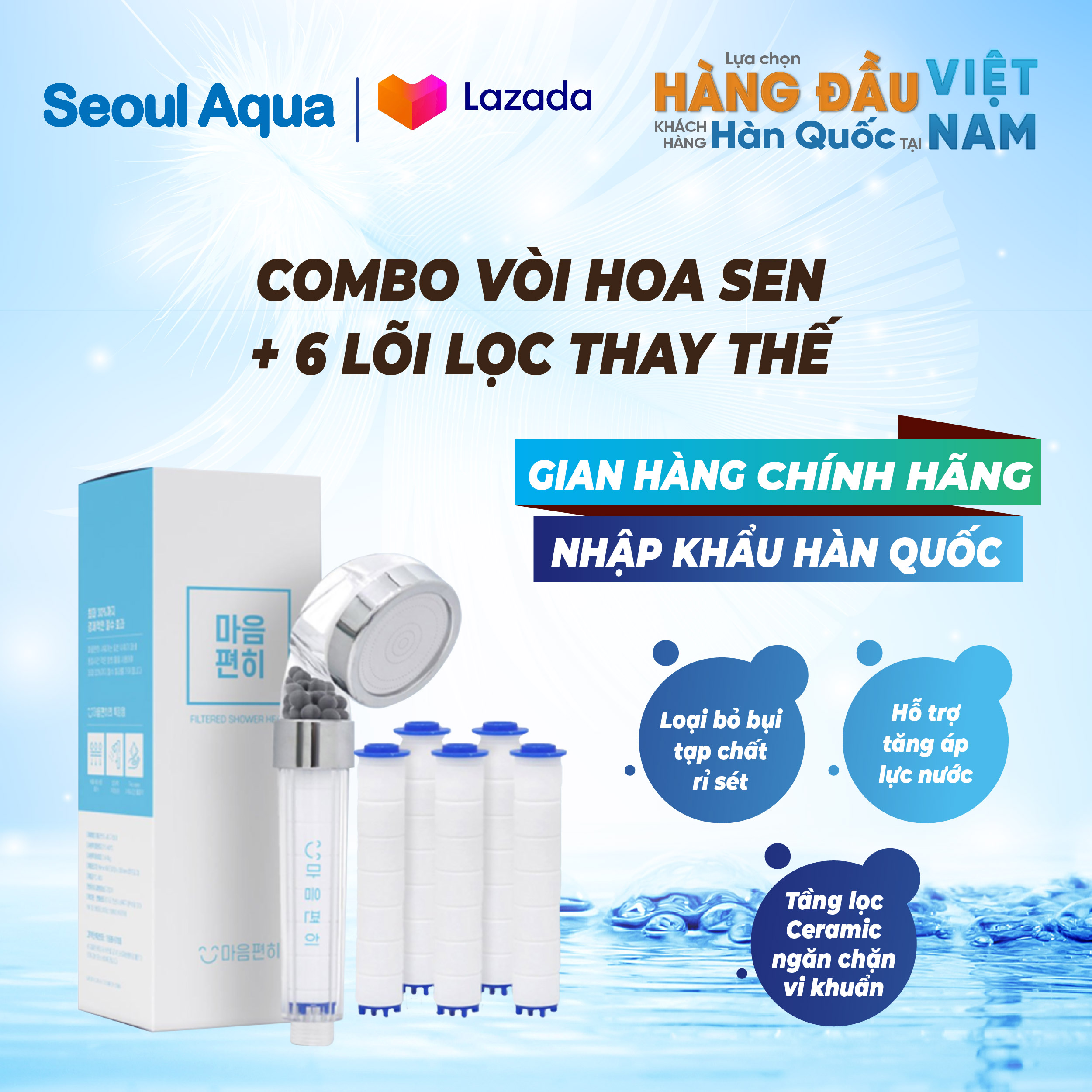 [Free 5 Filter Cores] Shower Filter Booster Water Filter with 3 Water Modes Including Ceramic Filter + Pp Filter to Remove Rust, Impurities, and Dirt