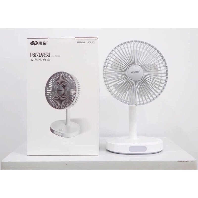 Quạt Tích Điện Để Bàn Mini Super Fan Gấp Gọn Có Thể Kéo Dài 3 Tốc Độ Gió Xoay 360 Cổng Sạc Usb Tiện Dụng, Bảo Hành 12 Tháng