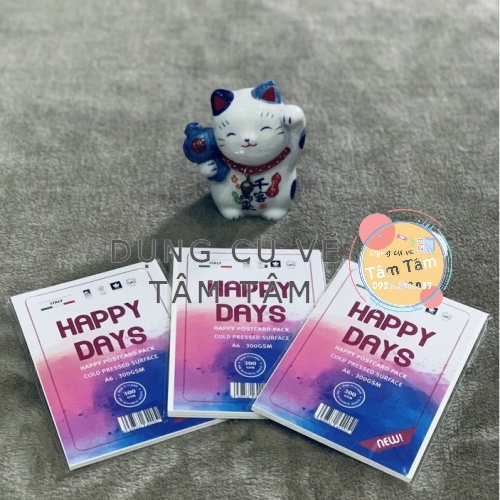 -giấy happy day a6, giấy canson 300gsm a6 happy -