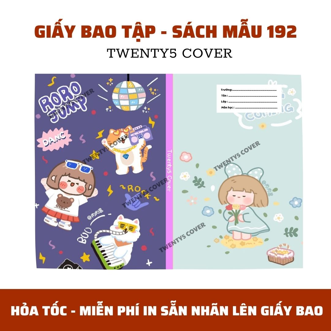 GIẤY BAO TẬP - SGK MẪU 190 - 199 [ MIỄN PHÍ IN NHÃN BASIC TRÊN GIẤY BAO - CHẤT GIẤY DÀY BÓNG ]