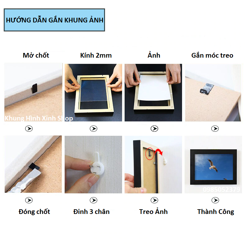 Khung Ảnh Treo tường - Mặt Kính 2mm
