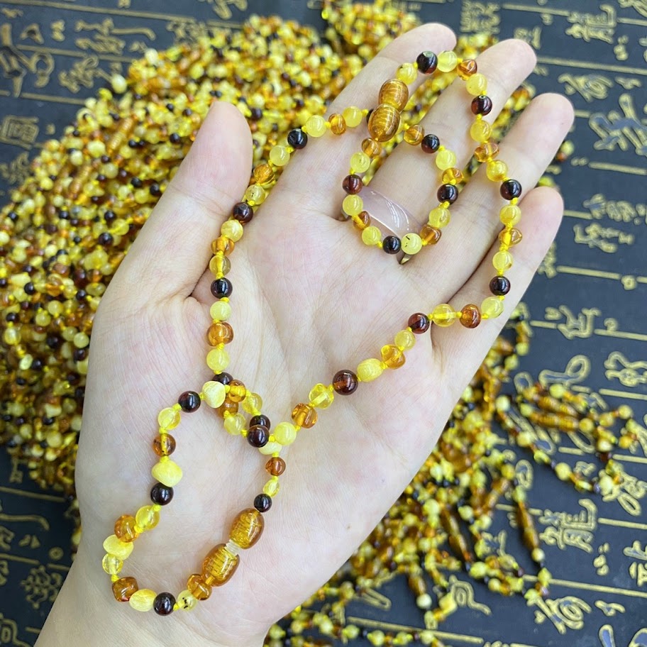 set vòng hổ phách Amber úc cho bé