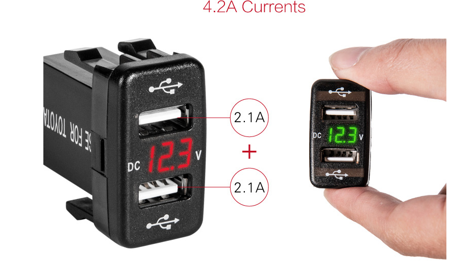Sạc nhanh chia 2 USB gắn cổng chờ xe hơi