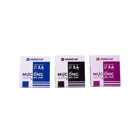 Ống mực Hồng Hà 3,4mm 3481 (Hộp 6 ống) Màu Tím