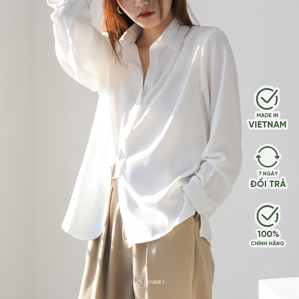 Áo sơ mi nữ cổ đức cài cúc vạt chéo Everlyn Harriet