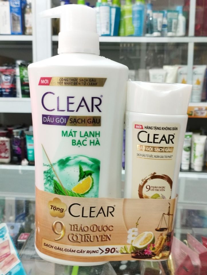 [HCM]Dầu gội Clear mát lạnh bạc hà chai 630g + kèm tặng