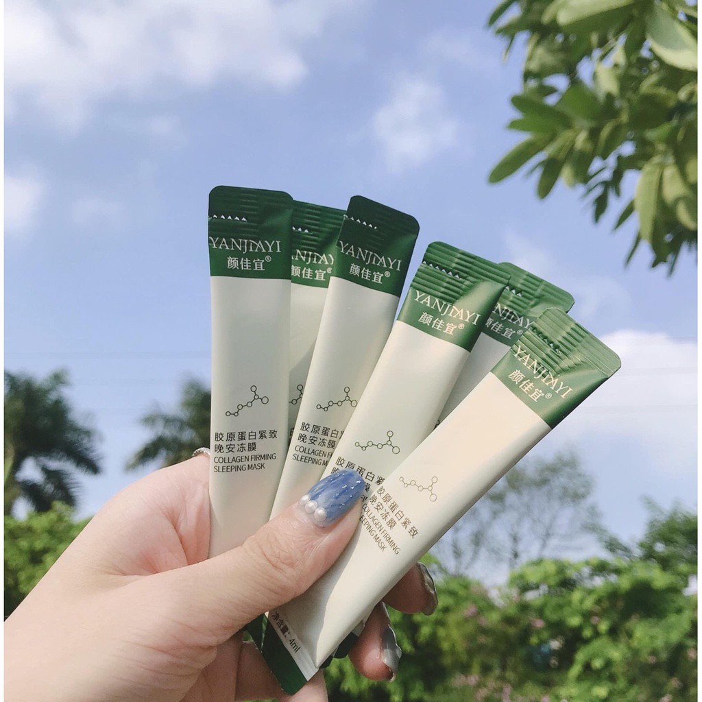 [10 GÓI] Mặt nạ dưỡng da YANJIAYI dạng gel chống lão hóa làm sáng da mặt nạ collagen mặt nạ ngủ dưỡng trắng mặt nạ nội địa Trung TK-24 Tayoka