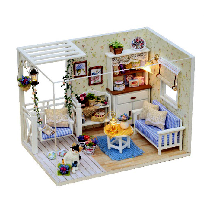 Đồ chơi mô hình nhà gỗ diy Cute Room H-013( Tặng Mica Che Bụi + Keo)