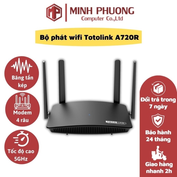 Bộ phát wifi Totolink A720R - Router băng tần kép AC1200