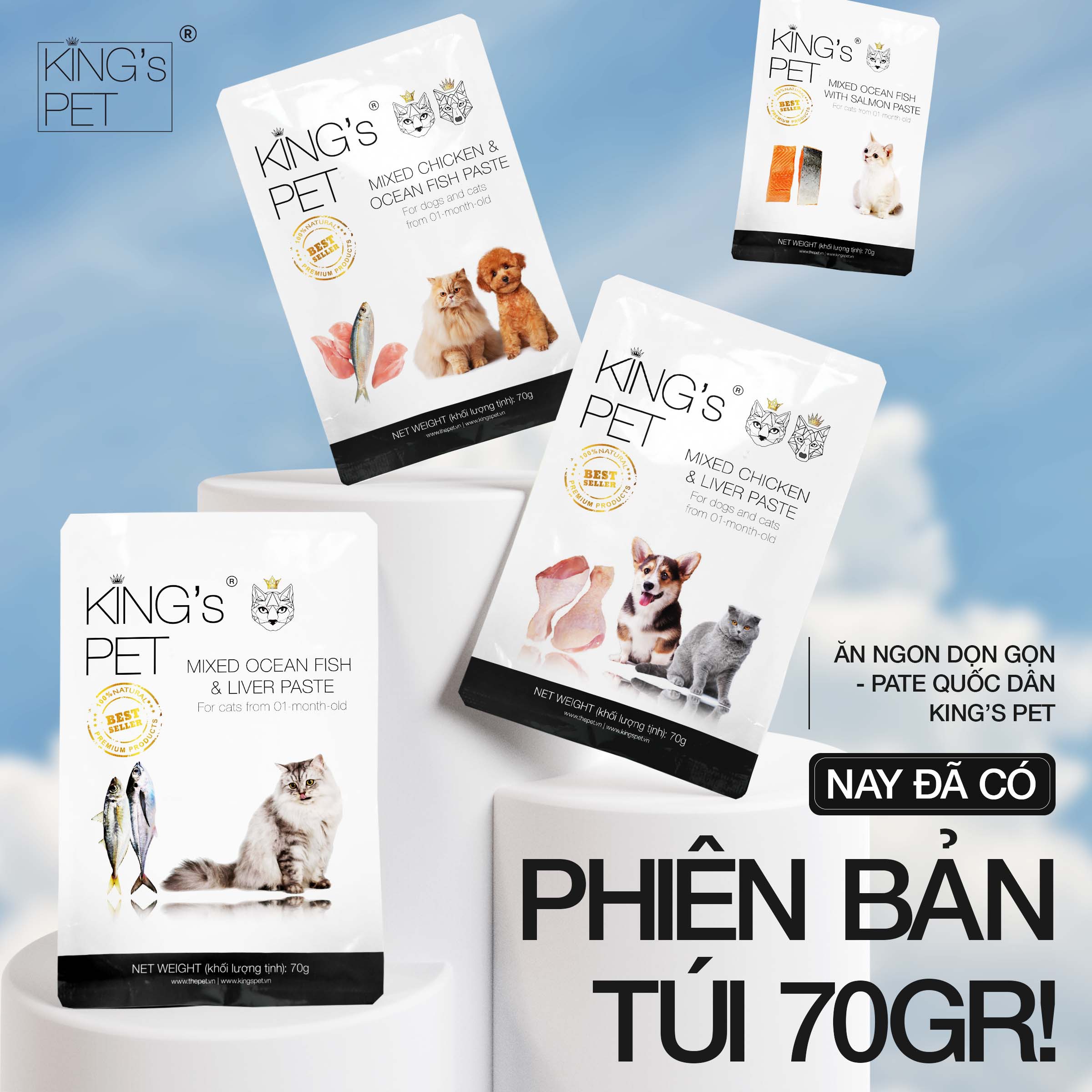 [HOT] Pate King's Pet Gói 70g Cho Mèo Mọi Lứa Tuổi - [Nông Trại Thú Cưng]