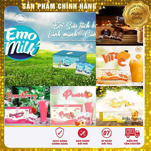 Freeship-Qùa Tặng Emoslim Bột Trái Cây Giảm Cân 7Gói 1 hộp