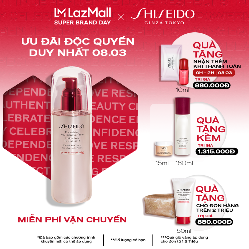 [Mở bán từ 0h ngày 8/3] Nước cân bằng Shiseido Revitalizing Treatment Softener 150ml cao cấp