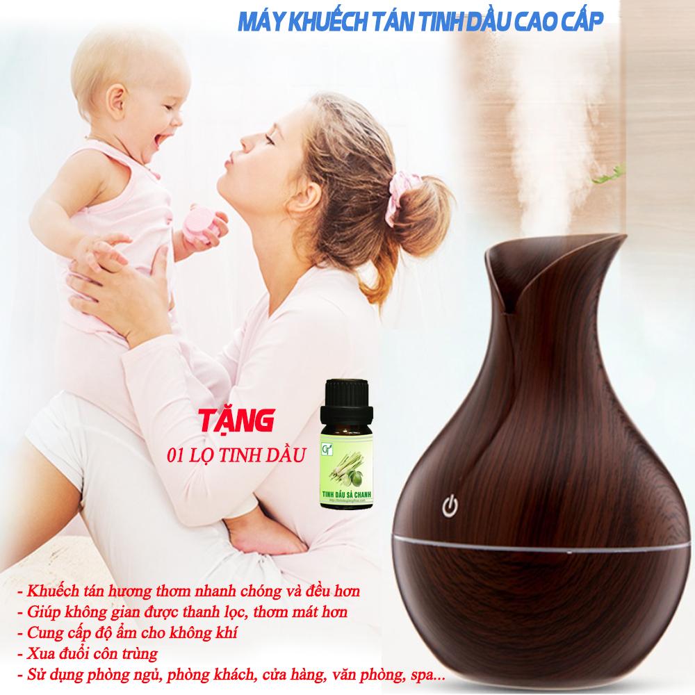 Máy Khuếch Tán Tinh Dầu Cao Cấp Công Nghệ Ion Âm Tiết Kiệm Điện và Tinh Dầu Bền-Đẹp-Rẻ [Phiên Bản Quốc Tế Cao Cấp] + TẶNG 01 Lọ Tinh Dầu + Lõi Bông.