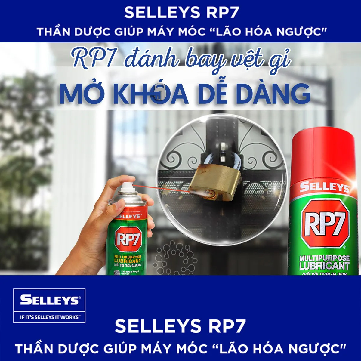 Bình xịt chống rỉ sét và bôi trơn Selleys RP7