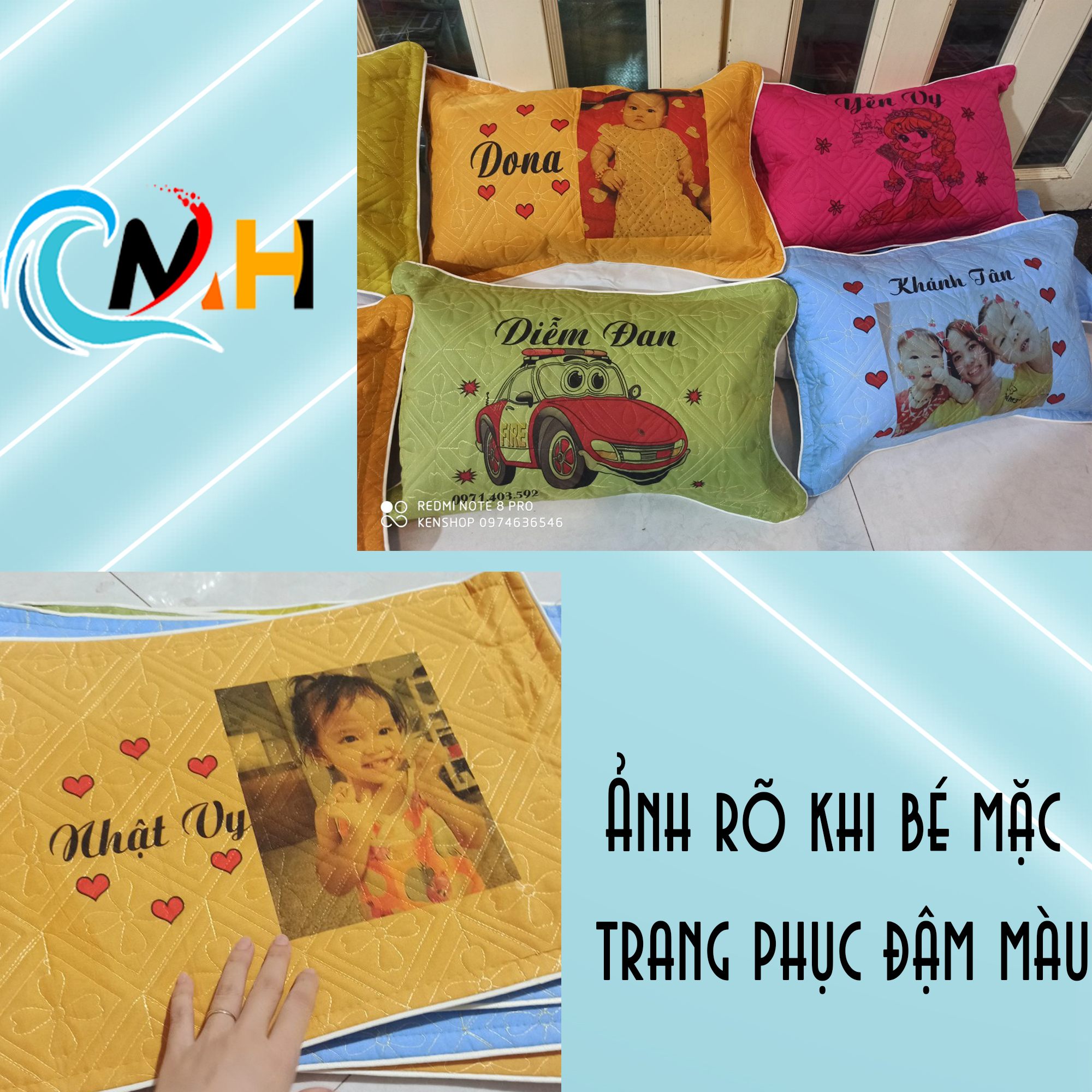 Gối cho bé mầm non in hình con mèo