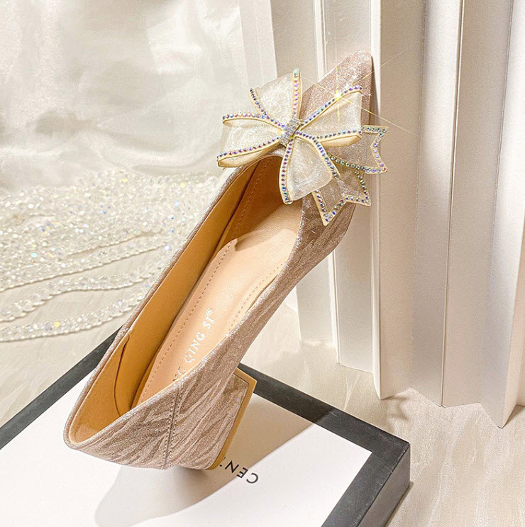 Giày Gót Vuông Đính Nơ Big Size _ HÀNG CÓ SẴN (size 40➡️43)