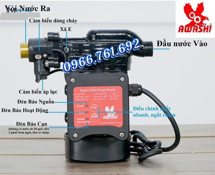 Máy bơm tăng áp điện tử Awashi 20AB-200