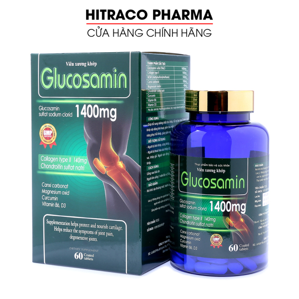 Viên Uống Bổ Xương Khớp Glucosamin 1400mg giảm đau nhức mỏi xương khớp, giảm thoái hóa khớp - Hộp 60 viên nhập khẩu