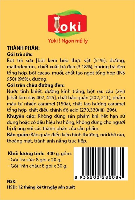 [HCM]Trà sữa trân châu đường đen Yoki 400g