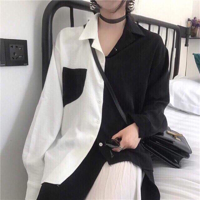 Áo sơmi von phối hai màu cực cá tính TTSL0024