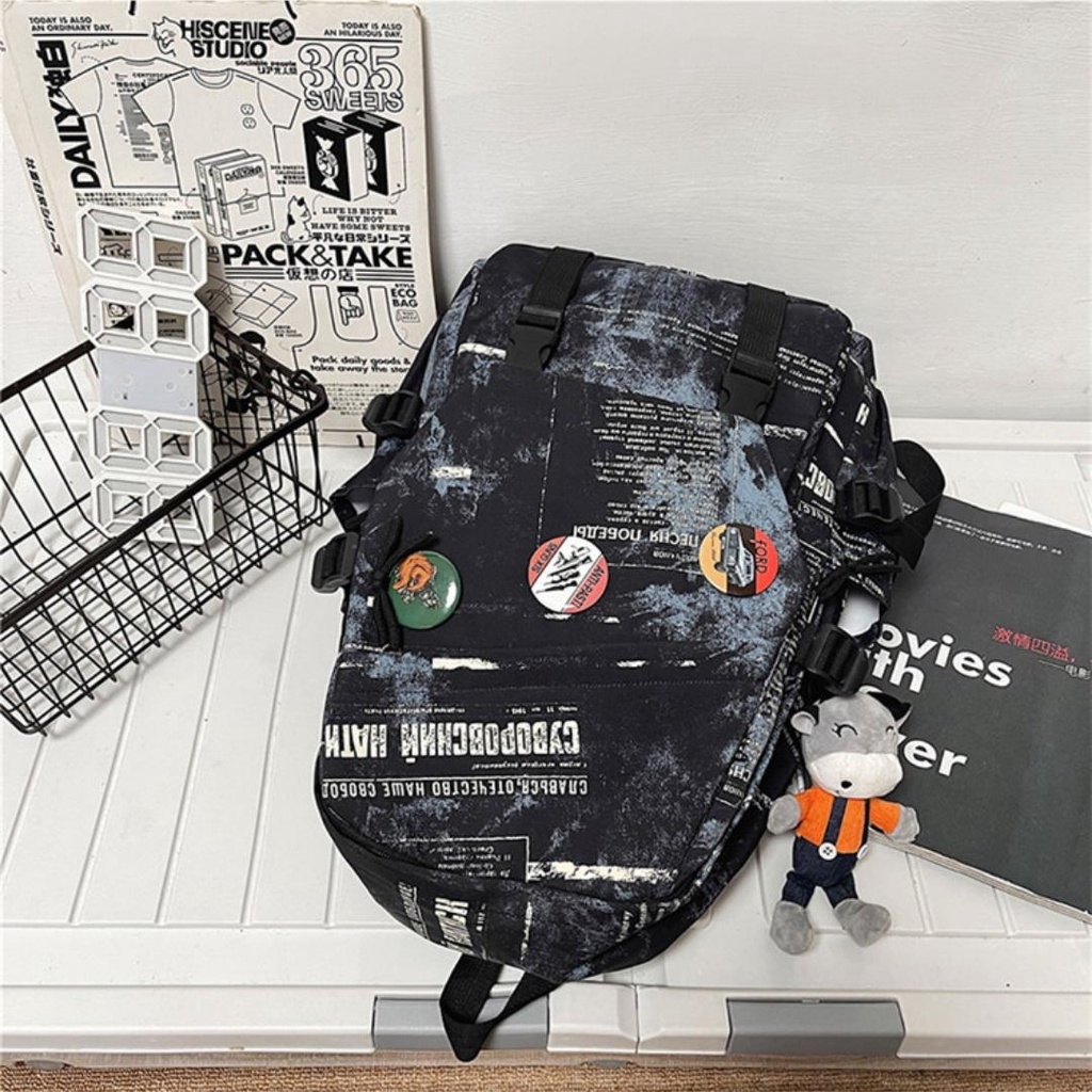 Balo nam nữ Ulzzang đi học cỡ lớn cho học sinh sinh viên họa tiết Unisex Style Hàn Quốc TC22