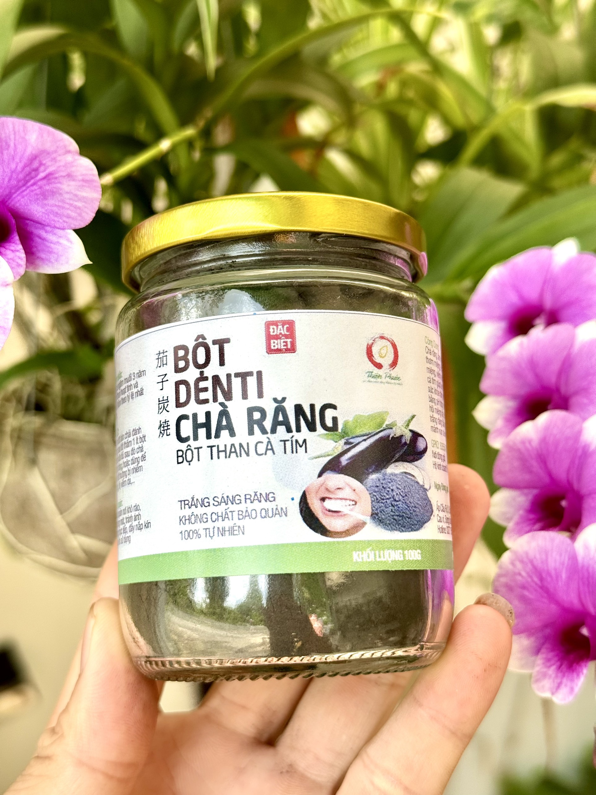Bột Denti Chà Răng - Denti đánh răng - bột than cà tím (100gr)