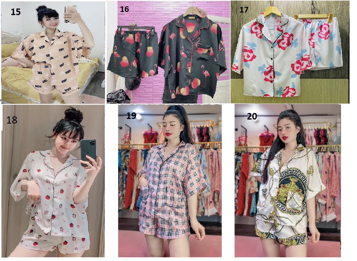 [HCM]Đồ Bộ Lụa Satin Quần Đùi Cánh Dơi (Part 1) (40-62kg)