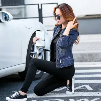 denim top and jeans