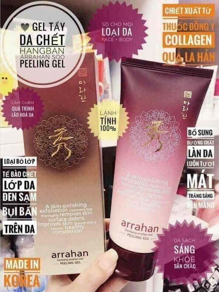 Gel tẩy tế bào chết nhân sâm arahan