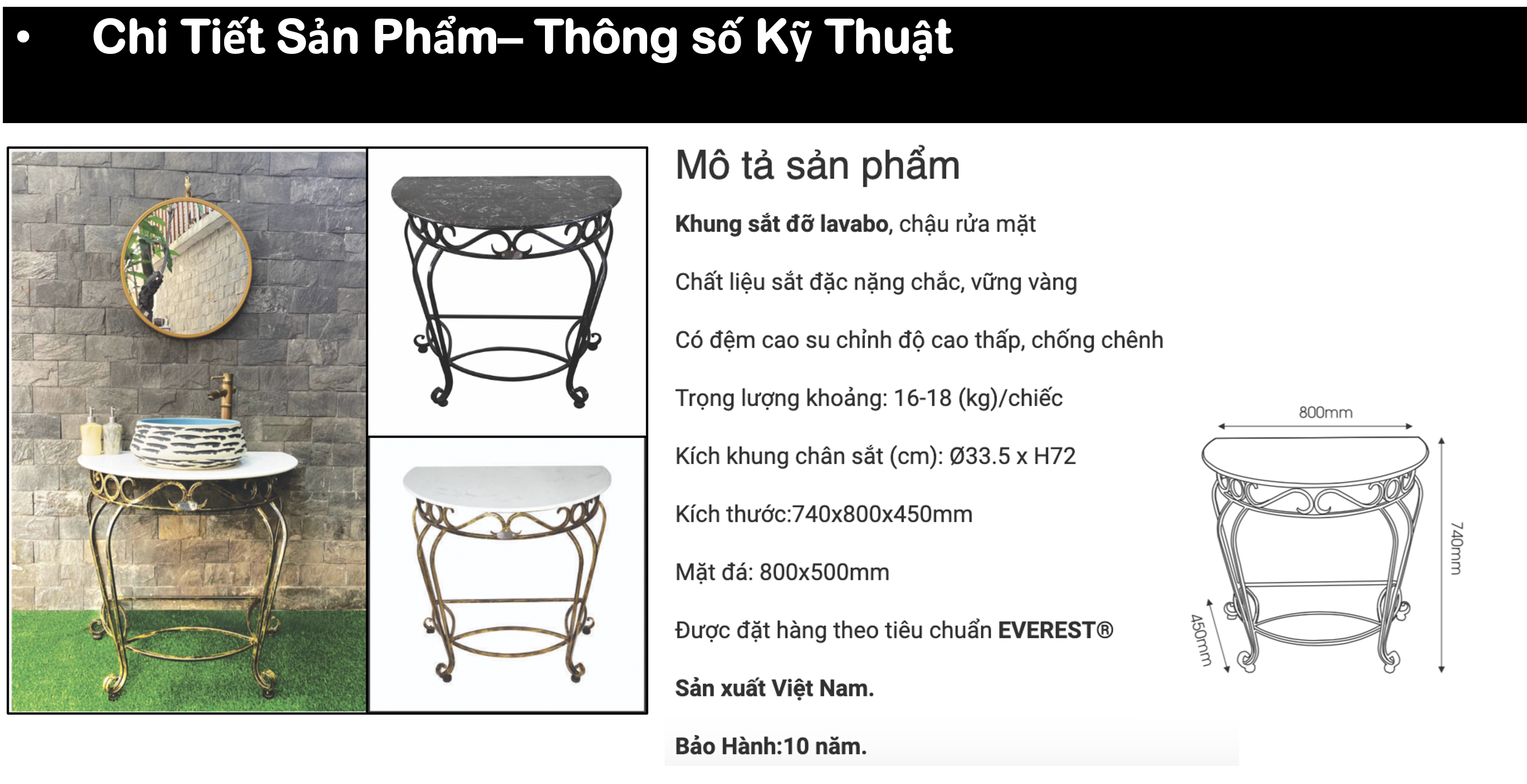 Kệ để lavabo sắt - kệ sắt mỹ thuật