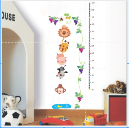 [HCM]Decal dán tường thước đo cây nho và thú